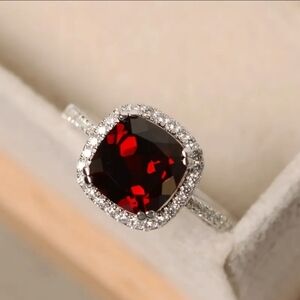 Crimson Cubic Zirconia ring size 7